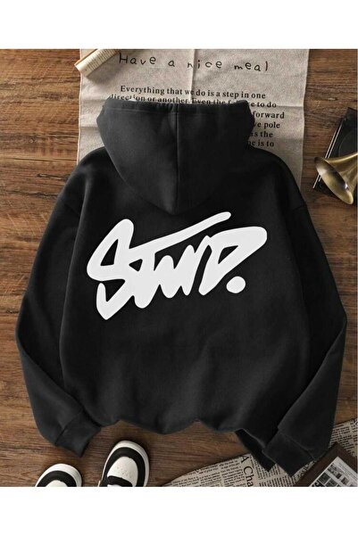 CLASSY.MODA με τύπωμα oversized με κουκούλα φούτερ