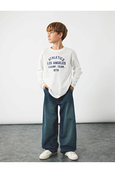 Koton Памучни панталони с широки крачоли - джинси с широка кройка