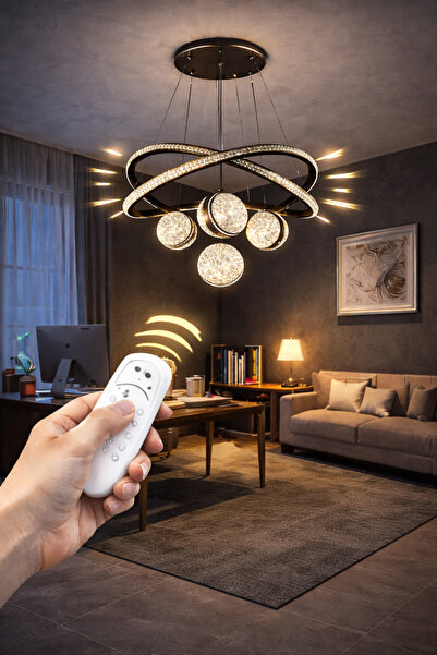 qwell Smart black LED chandelier – remote control – control light intensity and color change