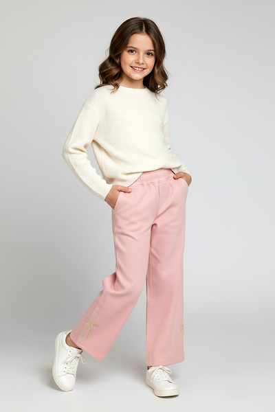 Dmb Devojčice mašna Vezena Gabardin pantalone
