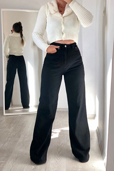 kleshus Zofya Den Syah Γυναικείο τζιν παντελόνι Palazzo με ψηλή μέση, Φαρδύ π...