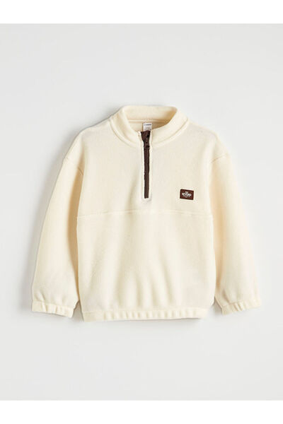 LC Waikiki LCW KidsBej guler ridicat Polar Swea pentru băieți tricou