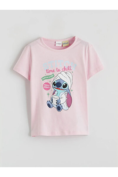 LC Waikiki طقم بيجامة للأطفال من LCW باللون الوردي ليلو وستيتش مطبوع للفتيات ...