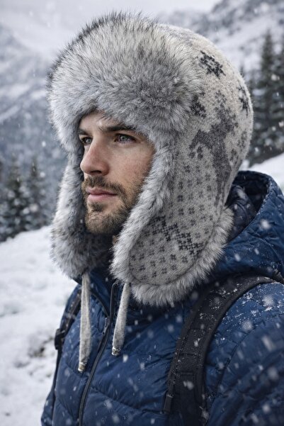 LAGRANZE Ice Wind Men's Alpaca Hood