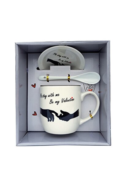 Instalight Ceramic mug with spoon, lid and love messages
