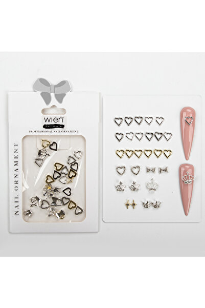 Wien Nail Master 30lu Kalpler ve Taç Dizayn Metal Tırnak Süsleme Charm Nail A...