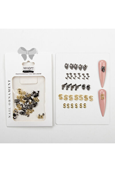 Genel Markalar 30lu Dolar Dizayn Metal Tırnak Süsleme Charm Nail Art Charm Ta...