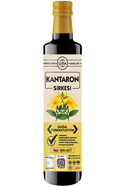 Luga Kantaron Sirkesi 500 ml - Doğal Fermantasyon, Katkısız, Koruyucusuz, Glü...