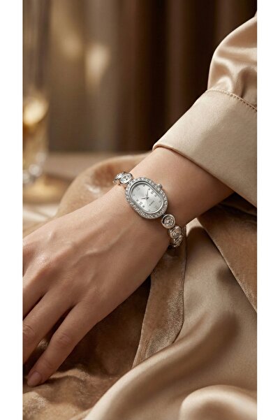 KLISHE Butik ساعة نسائية من الفولاذ الفضي اللون من إلورا، فاخرة، مجموعة الساع...