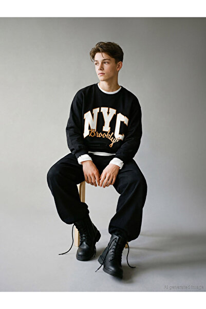 LC Waikiki Hanorac negru pentru copii LCW Kids pentru băiat