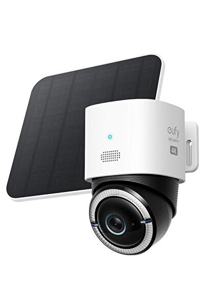 eufy Cameră IP wireless S330 PTZ, 4K 1536P, IR, vedere nocturnă, panou solar, albă