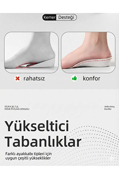 LOVYCO Uzatıcı Tabanlık - 2.5 cm Gizli Topuk ve Ortopedik Konfor - Darbe Emic...