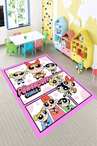 Reyhani Powerpuff Girls Karakterler Kaymaz Taban Makinede Yıkanabilir Çocuk G...