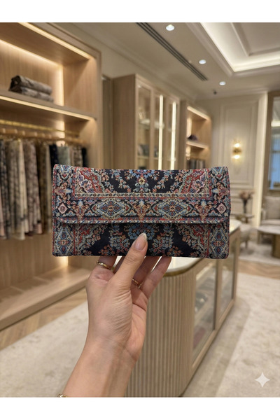 Gamy Bags Ethnic Patterned Bohemian Women's Wallet-Turkish Motif Woven Wallet-Autentic Woven Kilim Motif Wallet