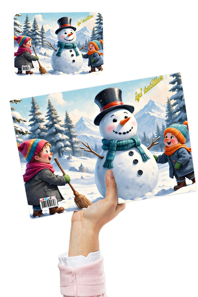 Kids Like Aras Kardan Adam Kartopu İlk Okul Karne Kabı 1 Adet - Dört Kenardan Tutturmalı Kaliteli Kuşe Baskı