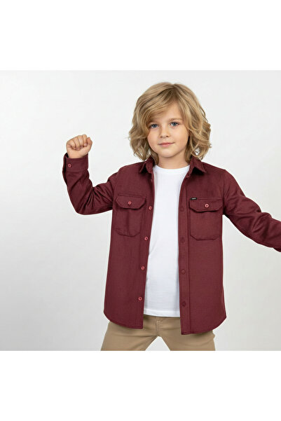 RBL COLLECTİON Erkek Çocuk Süet Gömlek Çift Cep Kapaklı Düğmeli