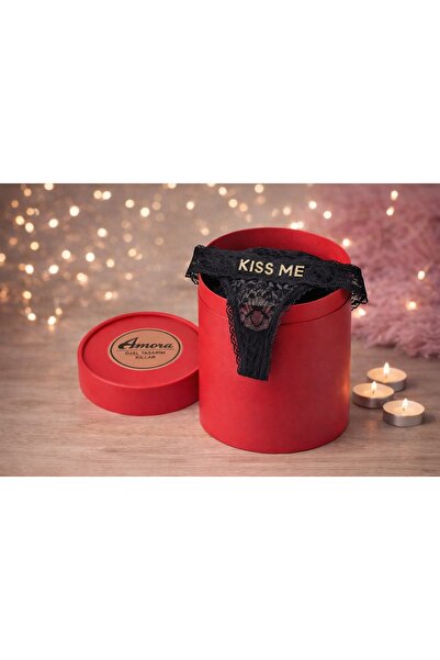 AMORA FANCY CLOTHİNG Kişiye Özel Yazılı Dantel Tanga Külot – Özel Tasarım