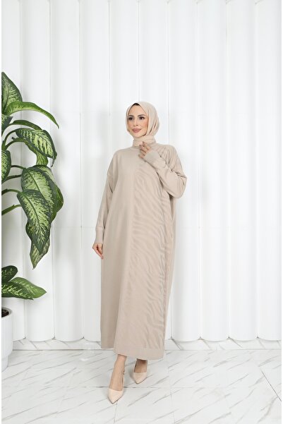 NİSUM MODA Zebra Patterned Mercerized Dress