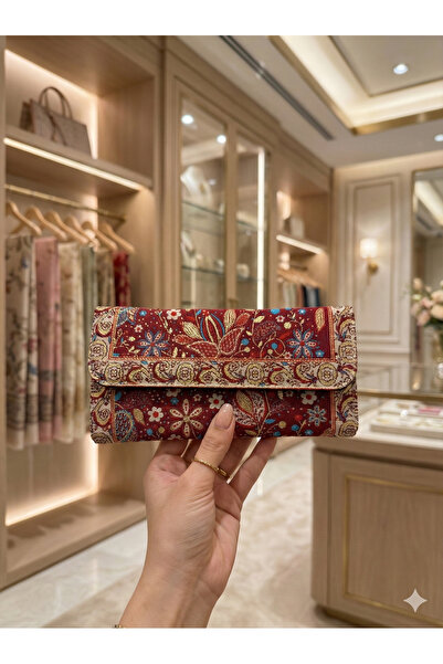 Gamy Bags محفظة نسائية بوهيمية منقوشة عرقياً - محفظة منسوجة بنمط تركي - محفظة منسوجة أصلية بنمط الكليم