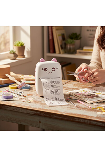 Generic Bluetooth Mini Printer Instant Pocket Portable Wireless Thermal Printers With 1 Rolls Printing