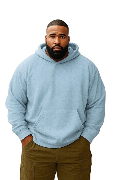 oneagılyazı 3 Yarn Combed Cotton Plus Size Unisex Sweatshirt