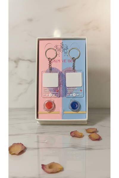 MELORA FLEUR ÇİFT SEVGİLİ ANAHTARLIĞI PARMAK İZİ ANAHTARLIK (2 ADET)