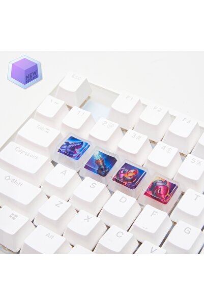New Keycaps League of Legends Lol Jinx Tuşları Q-W-E-R Mekanik Klavye Tuşu Ar...