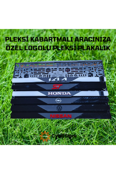CybillStore Nissan Logolu Mat Ortalı Parlak Pleksi Plakalık 2’li Set – Tüm Araçlarla Uyumlu