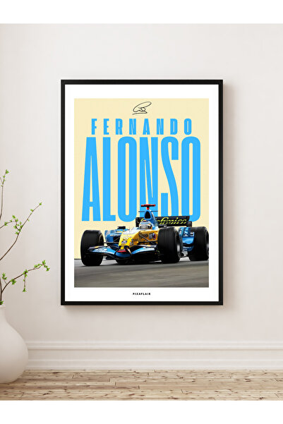 Pixaflair - Fernando Alonso Formula 1 - Çerçevesiz Poster