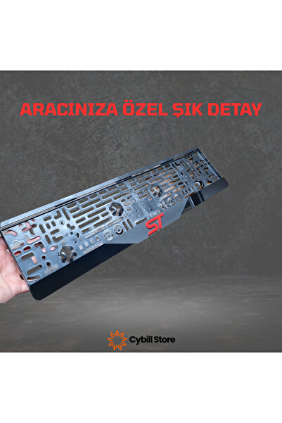 CybillStore ST Yazılı Logolu Mat Ortalı Parlak Pleksi Plakalık 2’li Set – Tüm Araçlarla Uyumlu