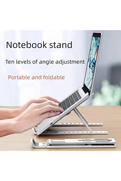 ABS Laptop Holder with Single Fork, Foldable and Cooling Base