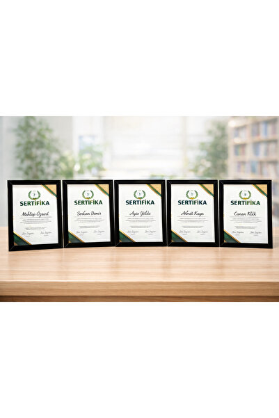 hemdemhediyelik 5 Pieces A4 Frame - Photo and Certificate Frame - Mdf 21X30 Frame - Black Frame