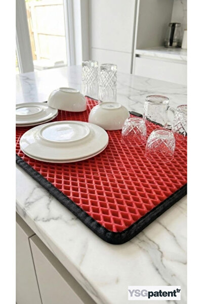 YSGLIFE Bulaşık Kurutma Matı Hava Kanallı Buğusuz Hızlı Kurutma Tezgah Üstü B...