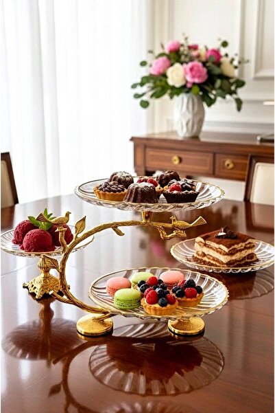 Niyara home 2 katli metal ayakli cam