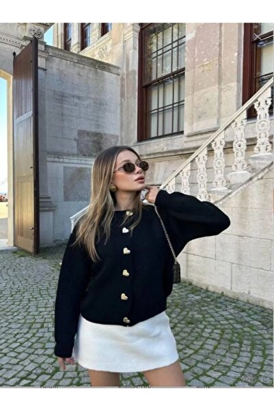 FİFTY ONE Cardigan de tricotaj cu nasturi inimioare pentru femei