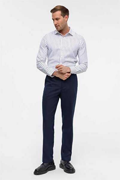 SÜVARİ Lacivert Regular Düz Pantolon