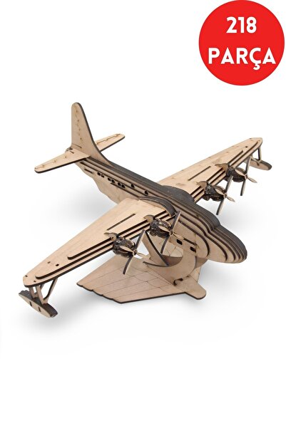 ALGWOOD 3D Ahşap Uçak Maketi Short Solent Modeli - 218 Parça Kendin Yap (DIY)...