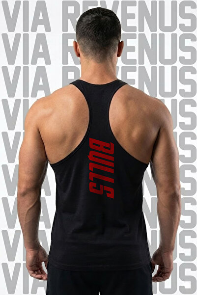 Vordevia Bulls Printed Men's Stringer Athlete Tank Top - Cotton Fitness & Bodybuilding Gym Tank Top
