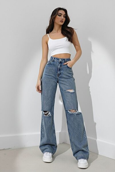 DRC trend Denisa 90`S Stretch Fabric Casual Women's Ice Blue Snow Super High ...