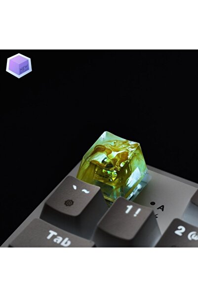 New Keycaps Sarı Detaylı Tasarım Esc Mekanik Klavye Tuşu Artisan Keycaps