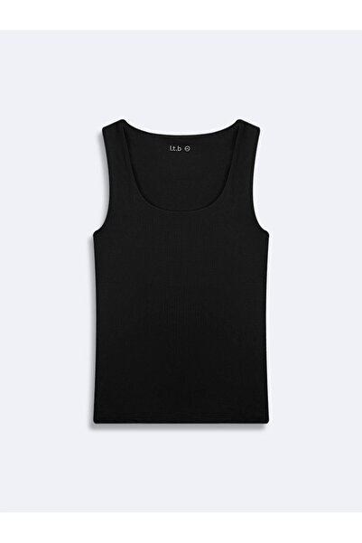 Ltb Short Sleeve Crew Neck Basic Black Undershirt