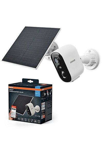 Osram Smart+ Wireless IP Camera, 2K QHD, 4MP, Solar Panel, IR, Night Vision, White