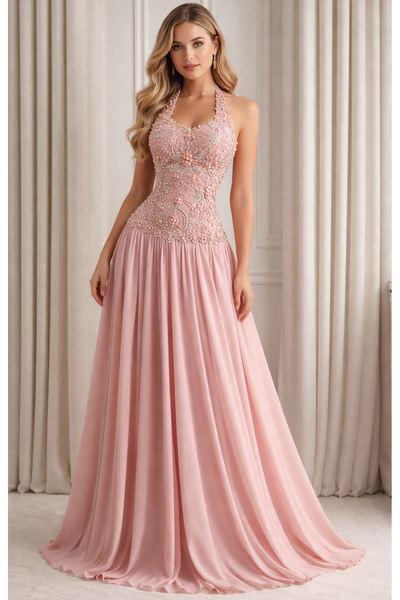 arena fashion سحر الأنوثة.. فستان "سهرة الورد" الوردي ✨