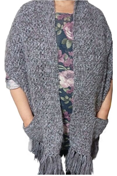 eL&Ma Design El Örgüsü Cepli Kırçıllı Kadın Şal Atkı