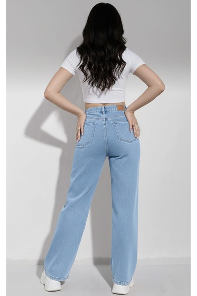 Trn JNS Lina 90`s material elastic Pantaloni casual pentru femei, albastru de...