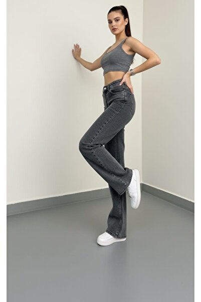 NWC Lina 90`S Stretch Fabric Casual Women's Smoked Snow Super High Waist Wide...