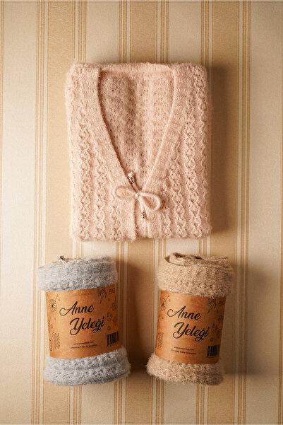 anne yeleği İnci Desenli Yumoş - Kadın Yumuşak Dokulu Triko Yelek