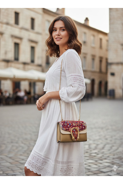 Gamy Bags Γυναικεία τσάντα ώμου με έθνικ σχέδια-Τσάντα υφασμένη με τουρκικό μ...