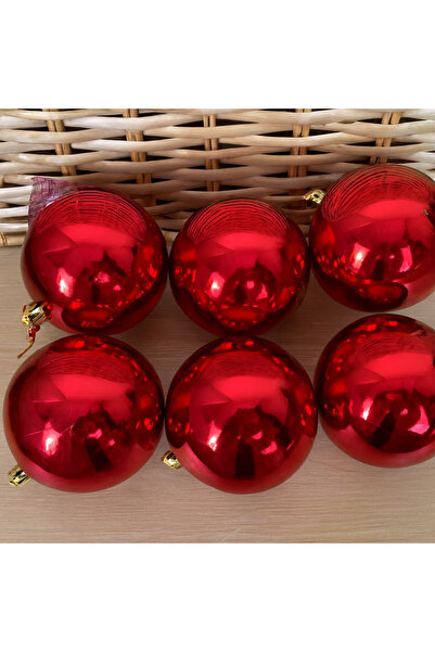 TAŞDELEN AVM Στολίδι Orca Γυαλιστερό Ματ Κόκκινο 6 εκ. Σετ 6 τεμαχίων Χριστου...