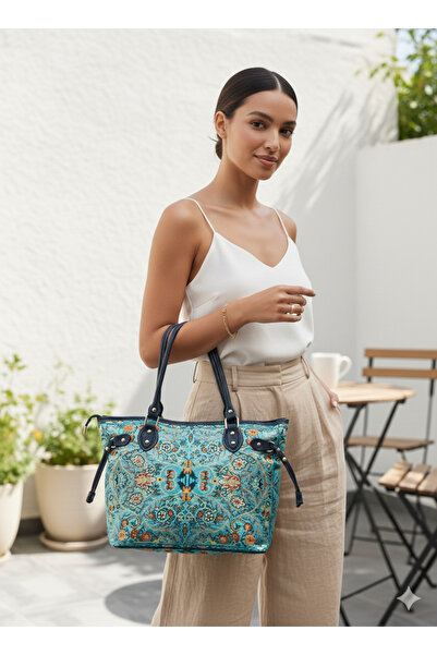 Gamy Bags Etnik Desenli Bohem Kadın Omuz Çantası-Türk Motifli Dokuma Çanta-Ot...